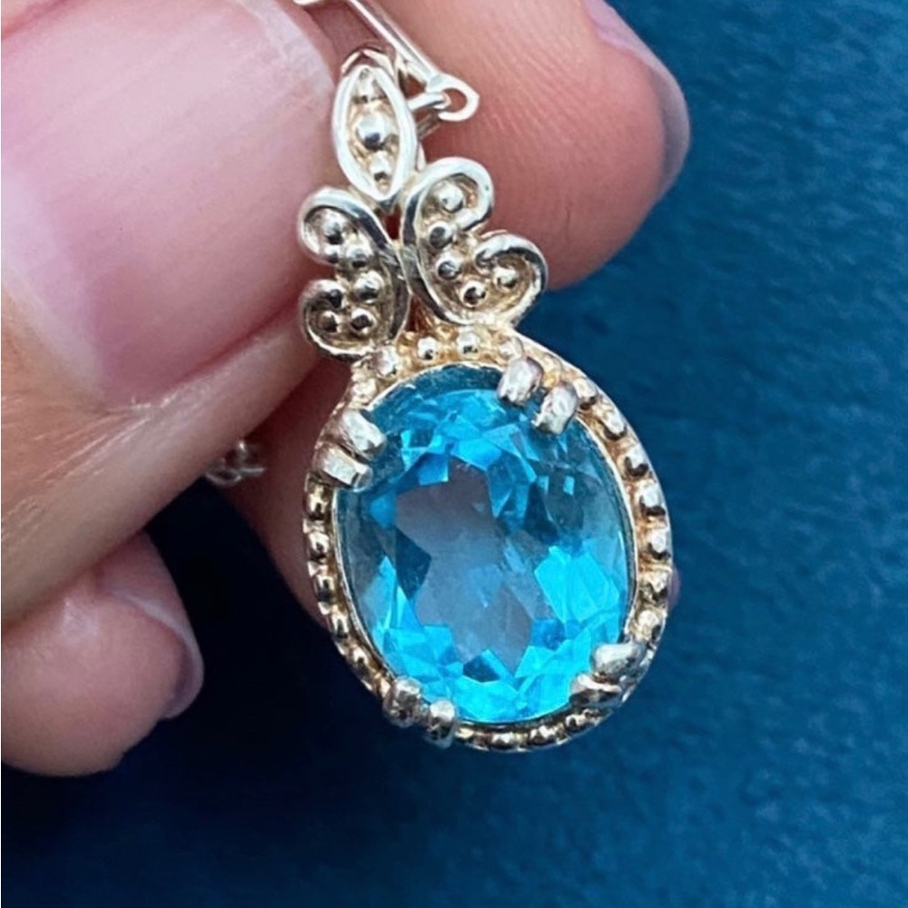 Sterling Blue Topaz Necklace